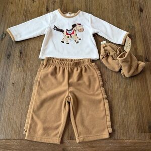 NWT Vintage Adorable Horse Cowboy Baby 3 Piece Outfit size 3-6 months